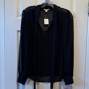Nanette Lepore Black Sheer Blouse